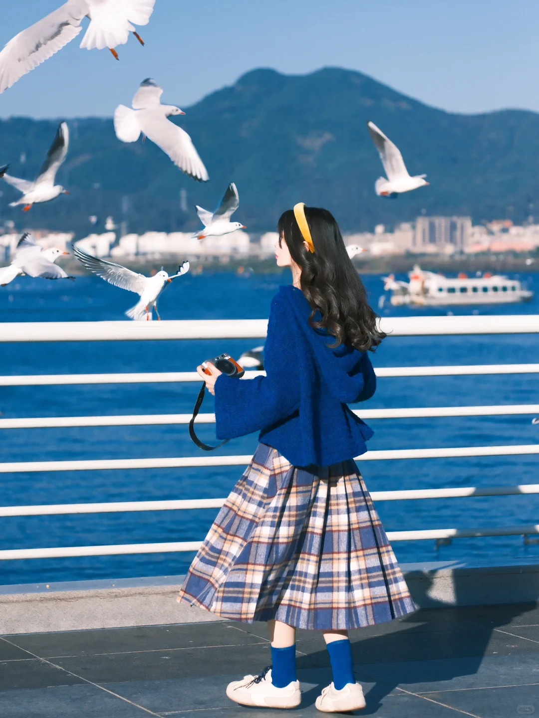 海边拍照 蓝调时刻🎞️冬天与海鸥都如约而至