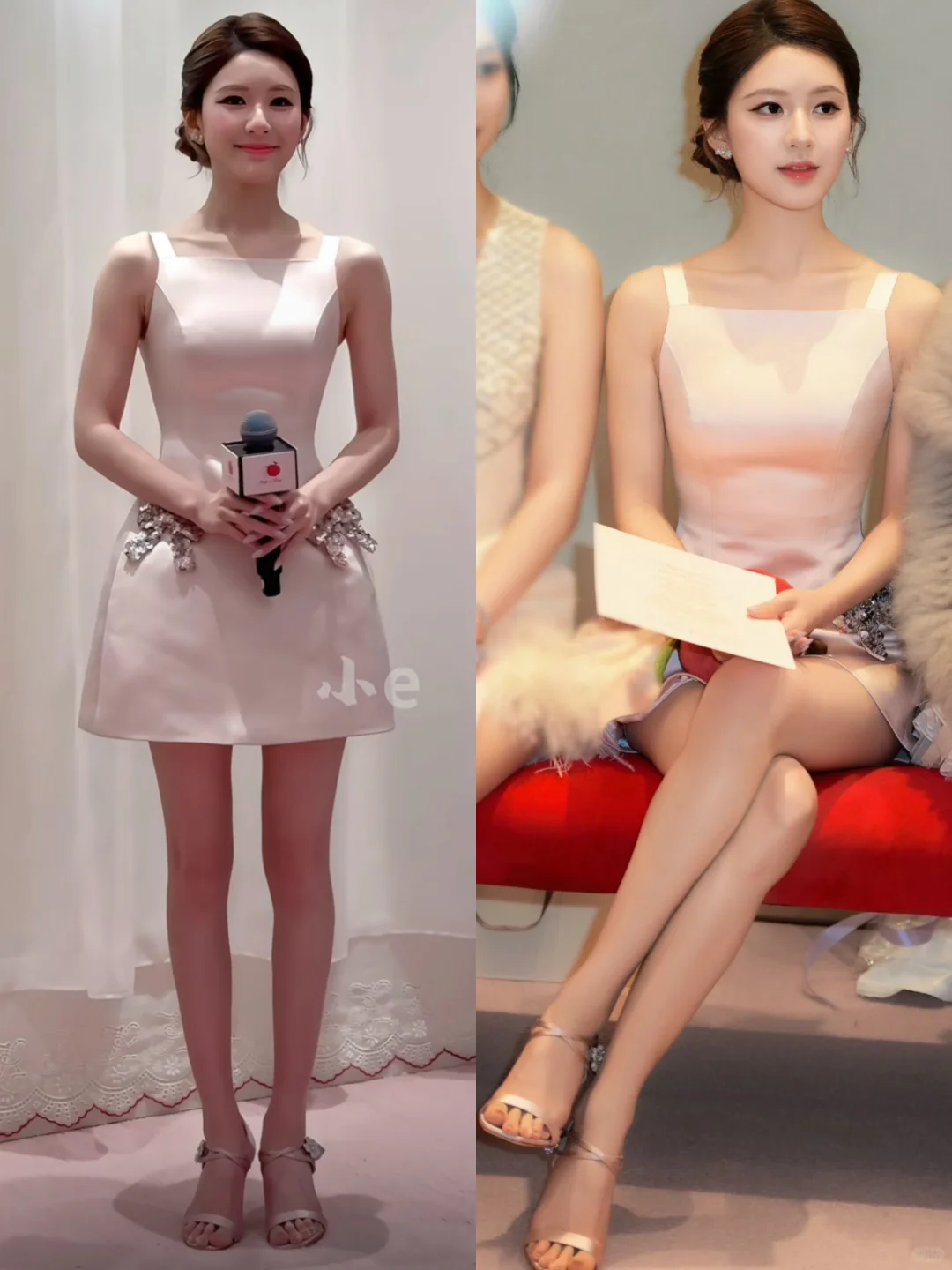 赵露思生图无惧顶光，盘发粉吊带千金感十足