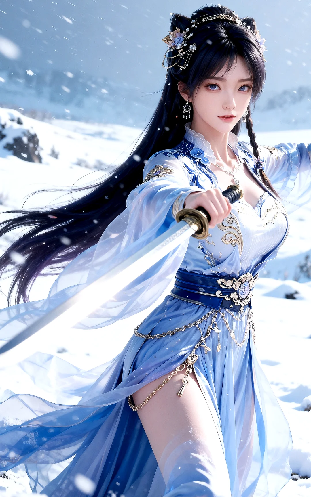 国漫女神｜姬紫月遮天手机AI二次元动漫壁纸