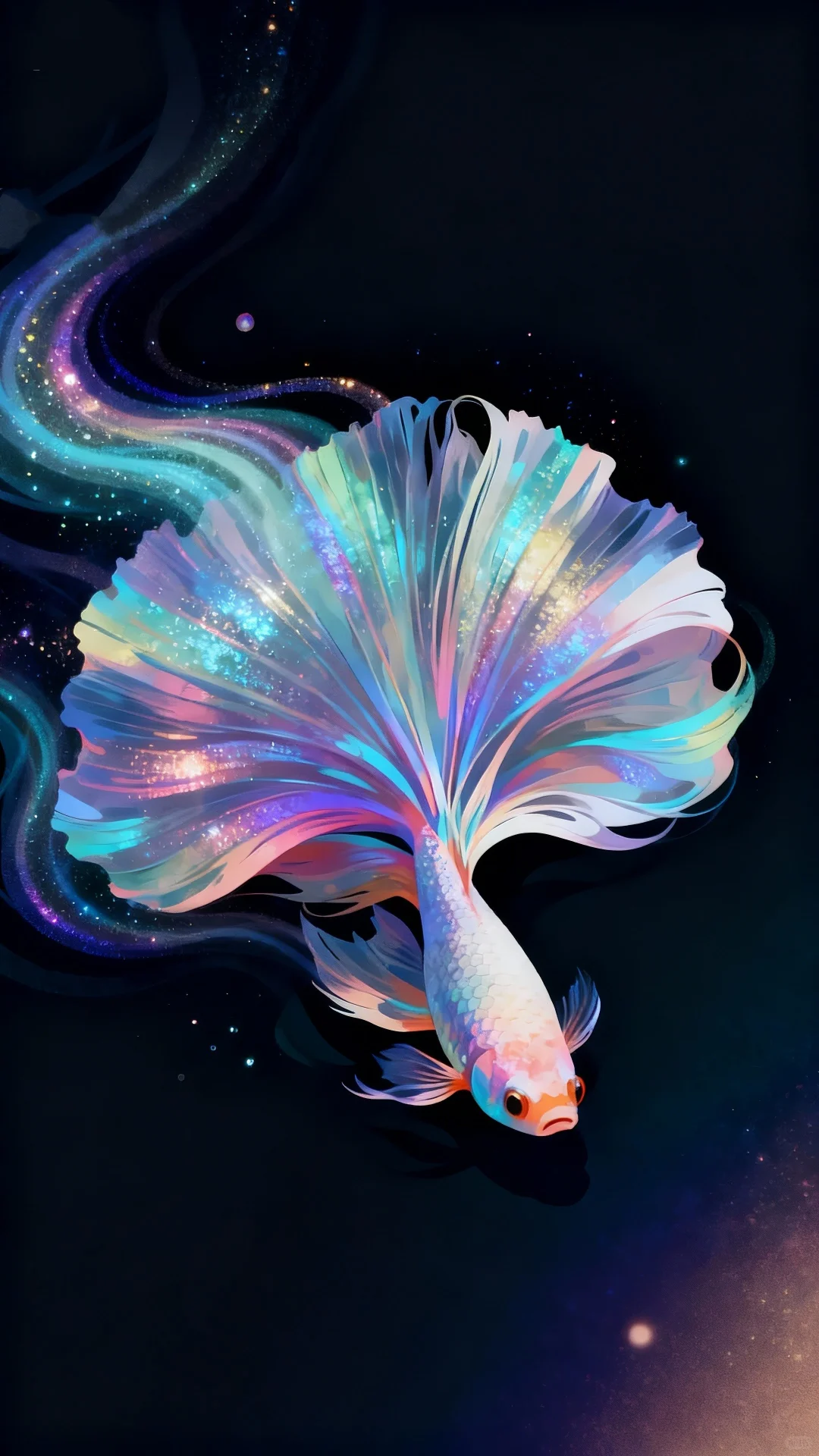 星夜游鱼，坠入银河，壁纸分享