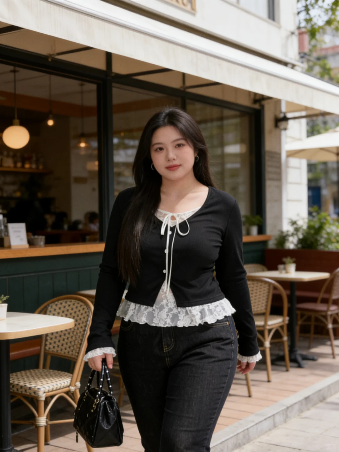 微胖秋冬｜黑白蕾丝叠穿显瘦又撩人✨