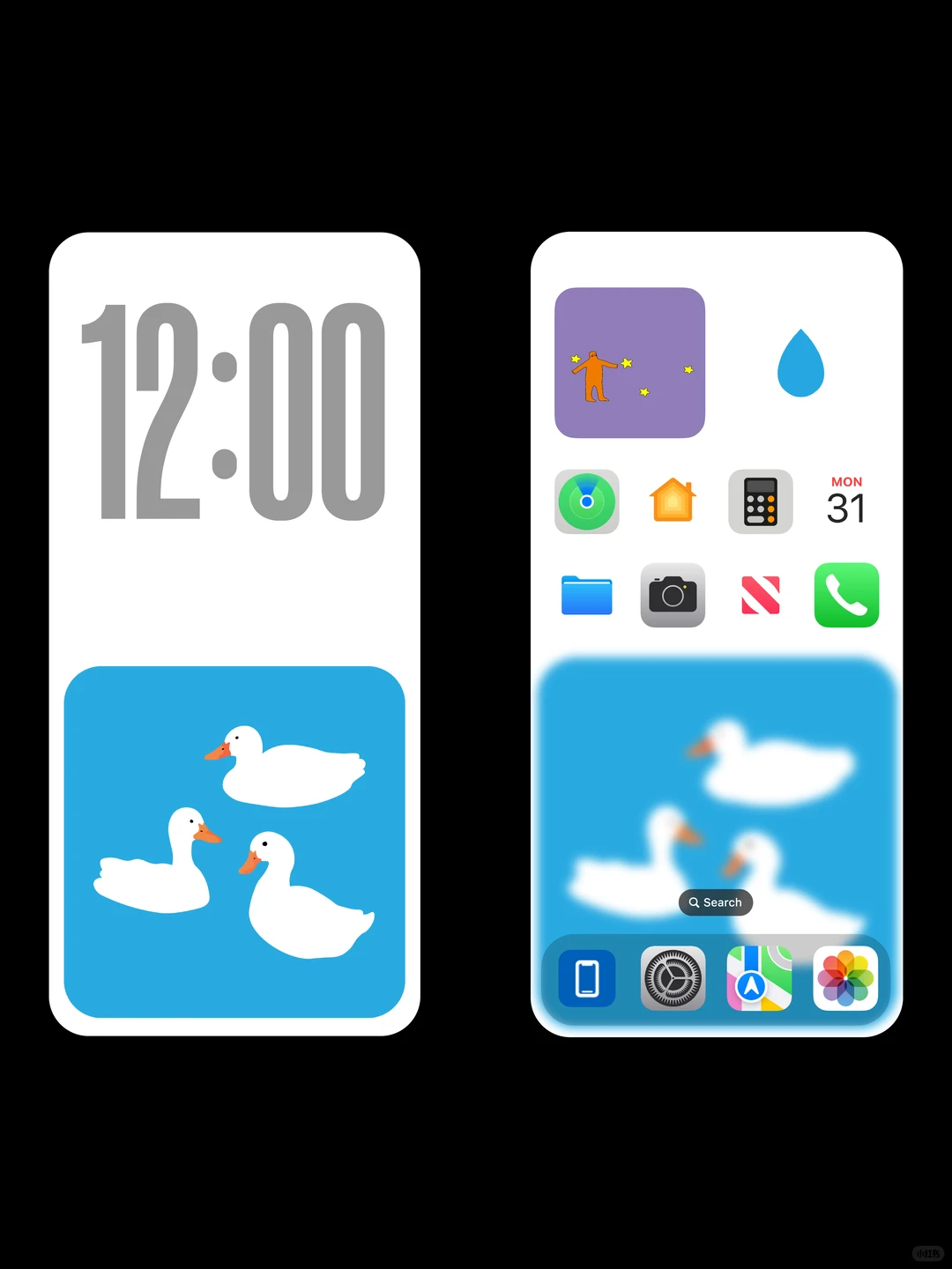 白鹅浮清水｜简约壁纸