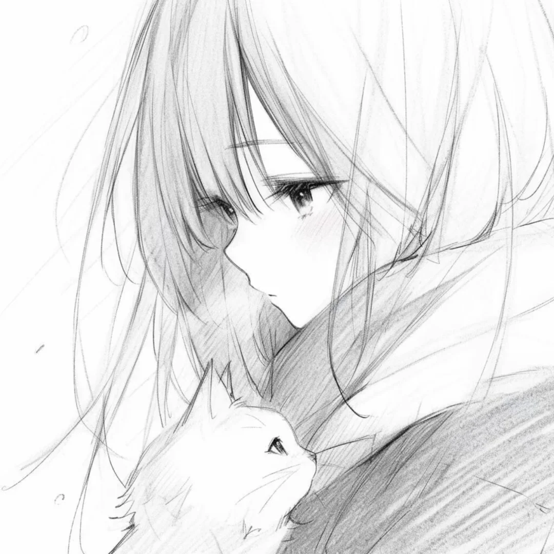 素描线稿头像呀