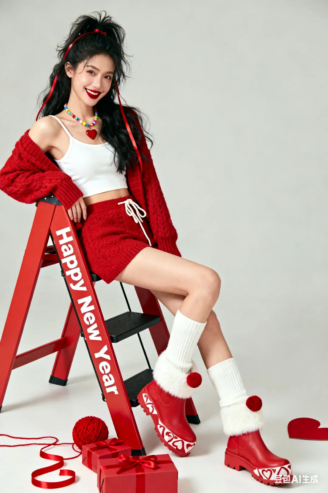 Ai写真●0元获得 2026新年红梯节节高写真！