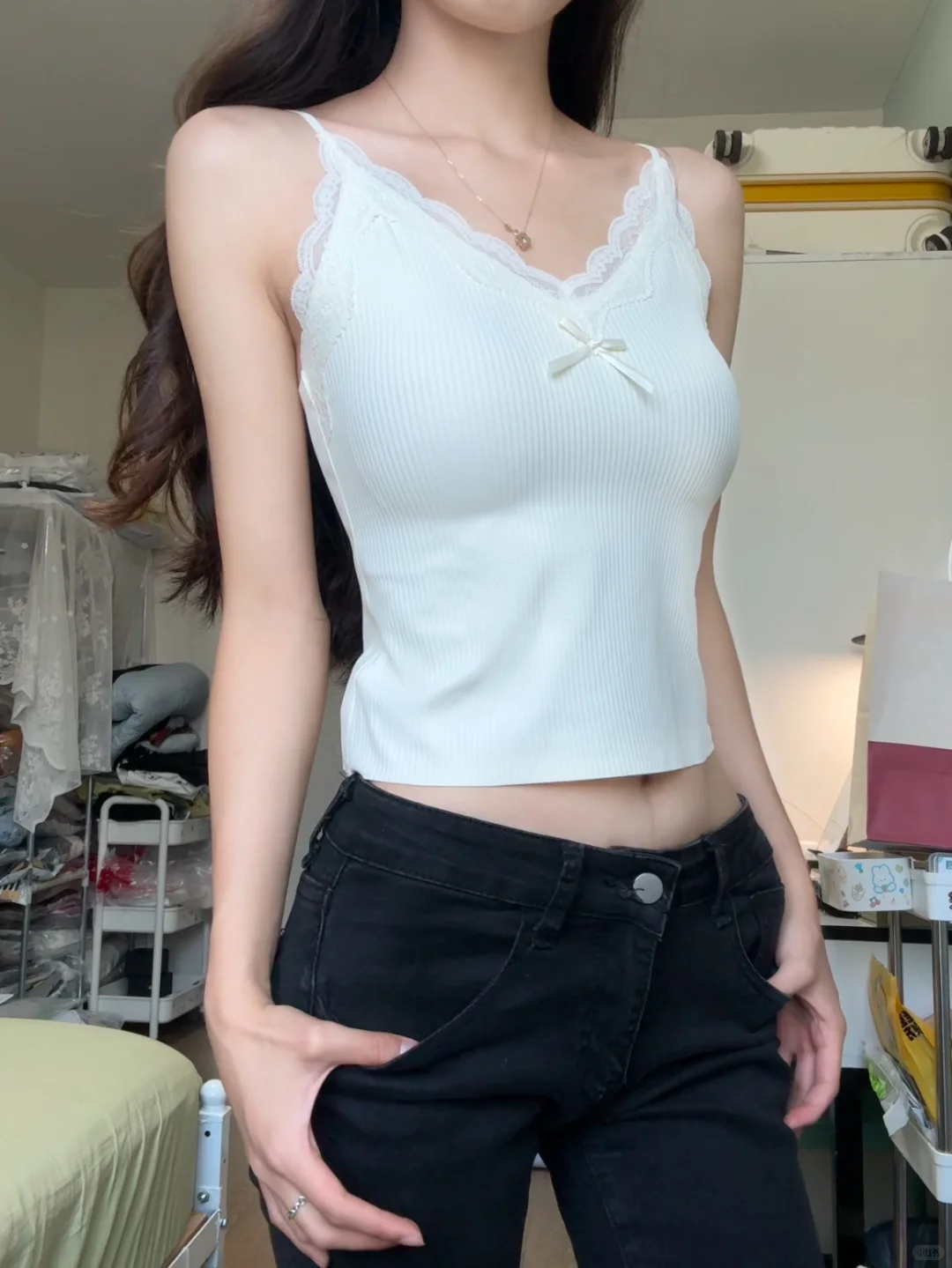 纯欲蕾丝小吊带好绝！