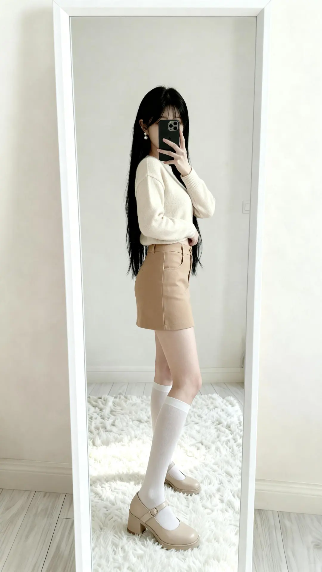 左滑帮我穿上奶油针织白丝🤍