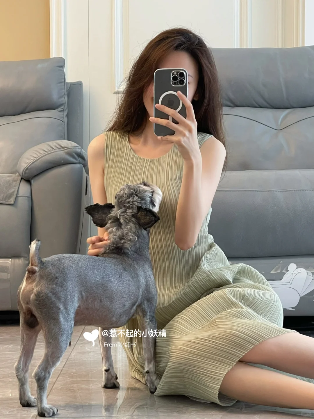 敲温柔的一条裙子绿色好好看~