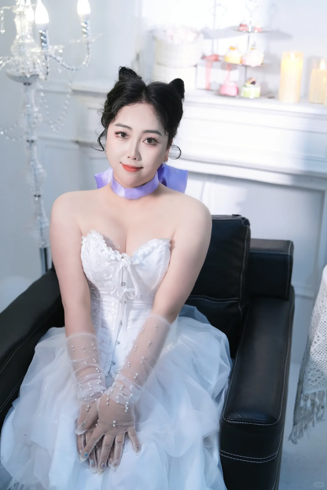白紫色调的lolita写真～～🐈