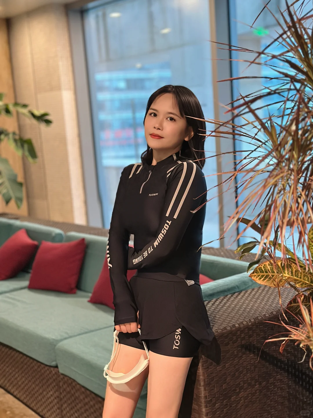 冬天❄️游泳训练｜黑色显瘦泳衣穿搭～