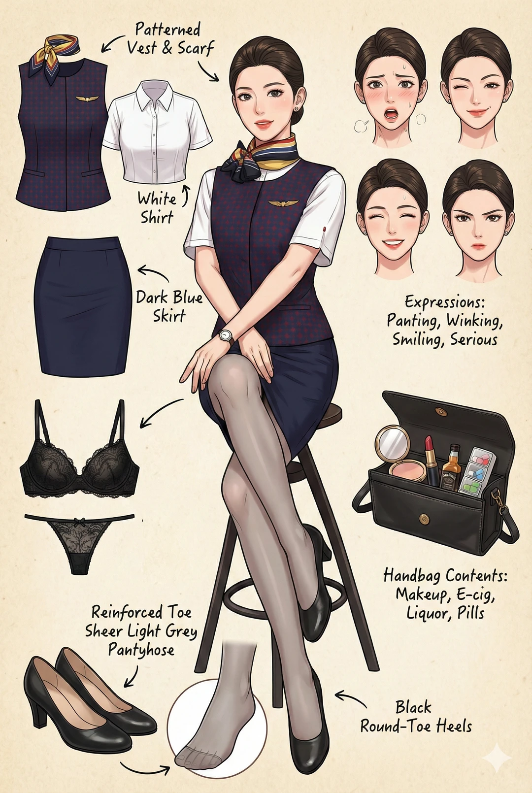 AI十四款空姐制服合集！Gemini Nano制服美学