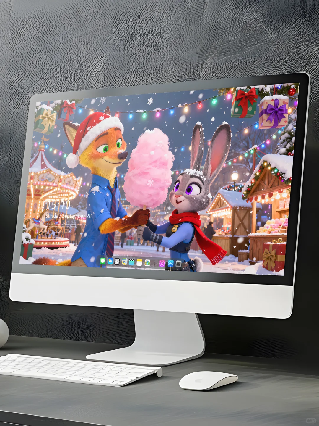 壁纸x尼克朱迪手上的棉花糖看起来好好吃