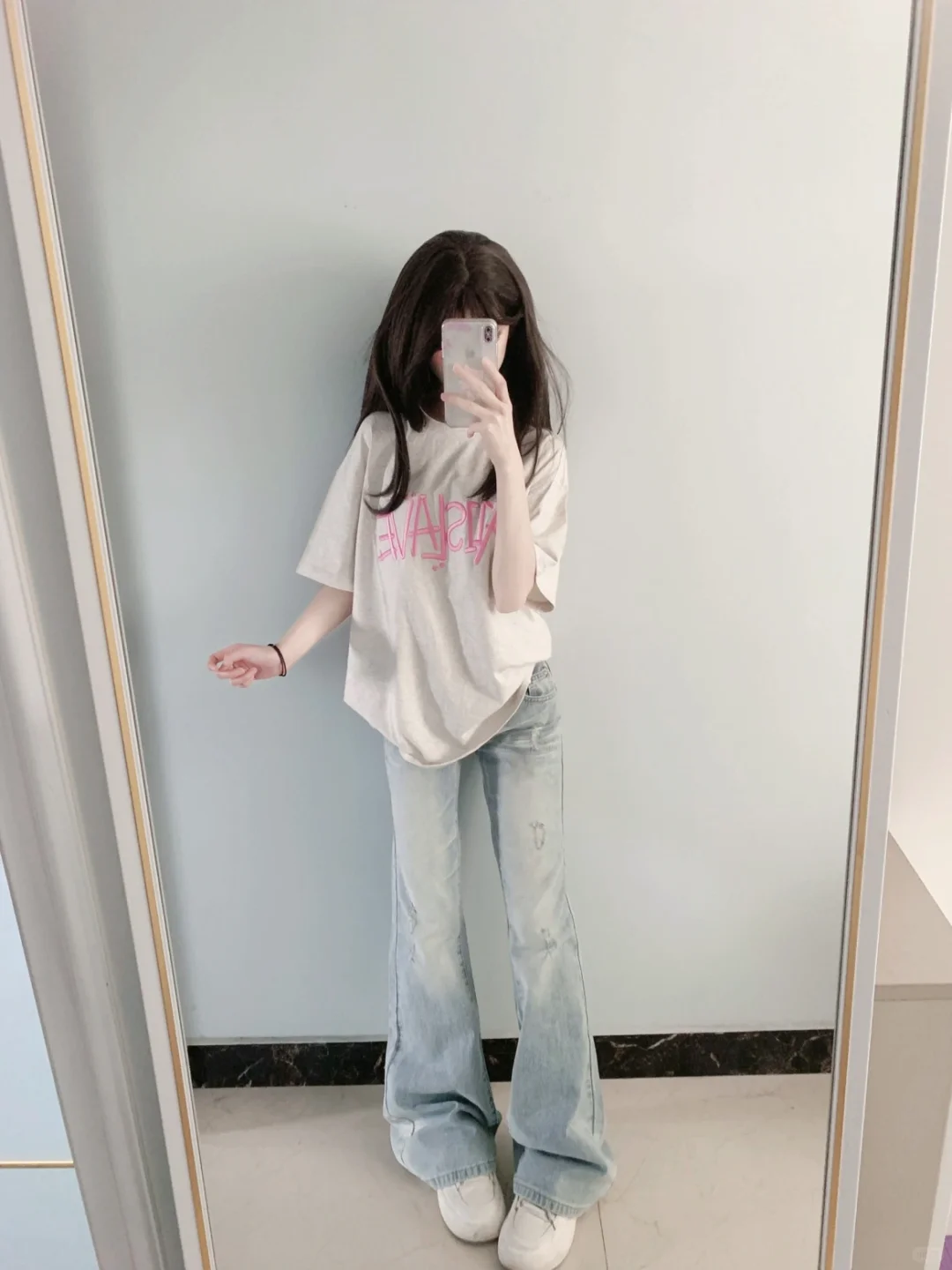 🐰ootd丨白T➕牛仔裤好韩！໒꒱ ⁺₊