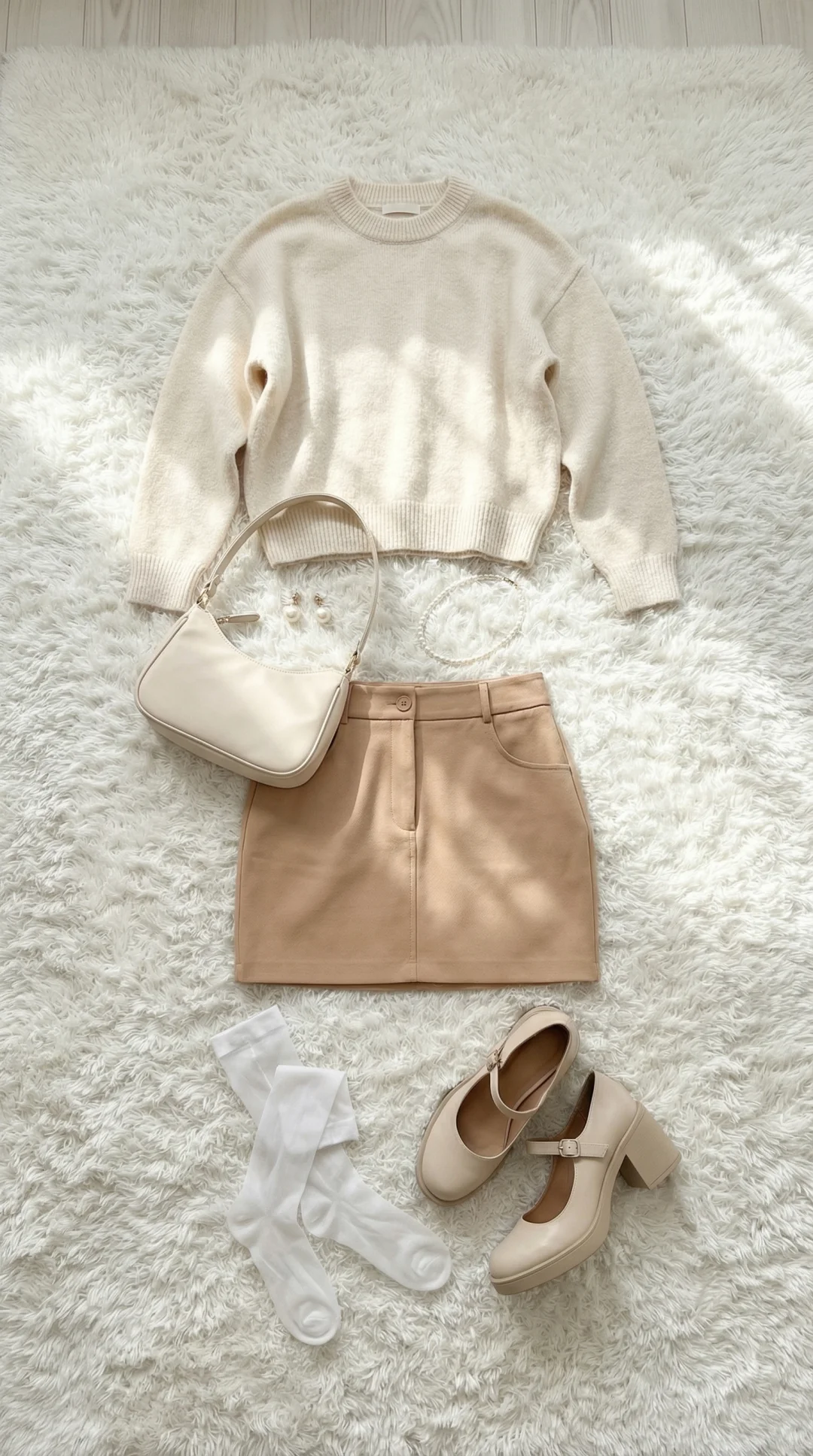 左滑帮我穿上奶油针织白丝🤍