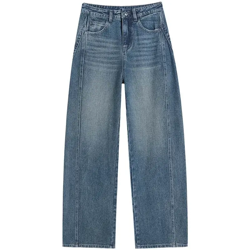 窄版阔腿牛仔裤女春秋季2025年新款高