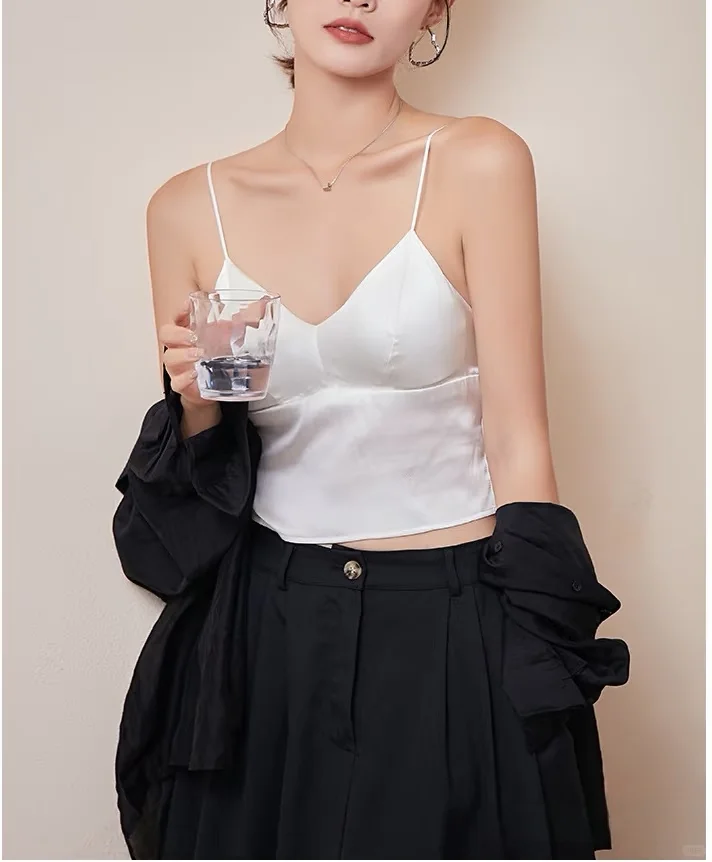 真丝吊带yyds！💨自带胸垫懒人必备