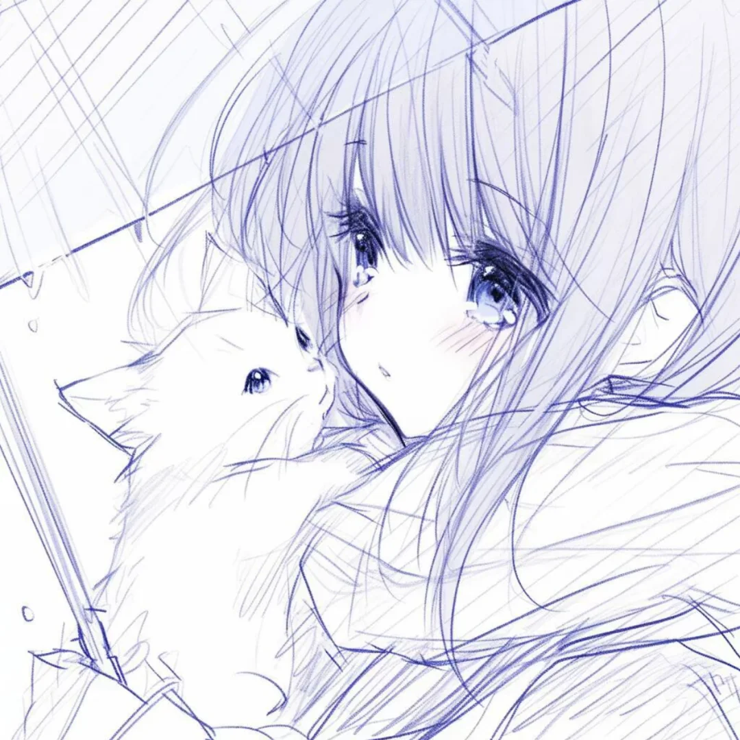 素描线稿头像呀