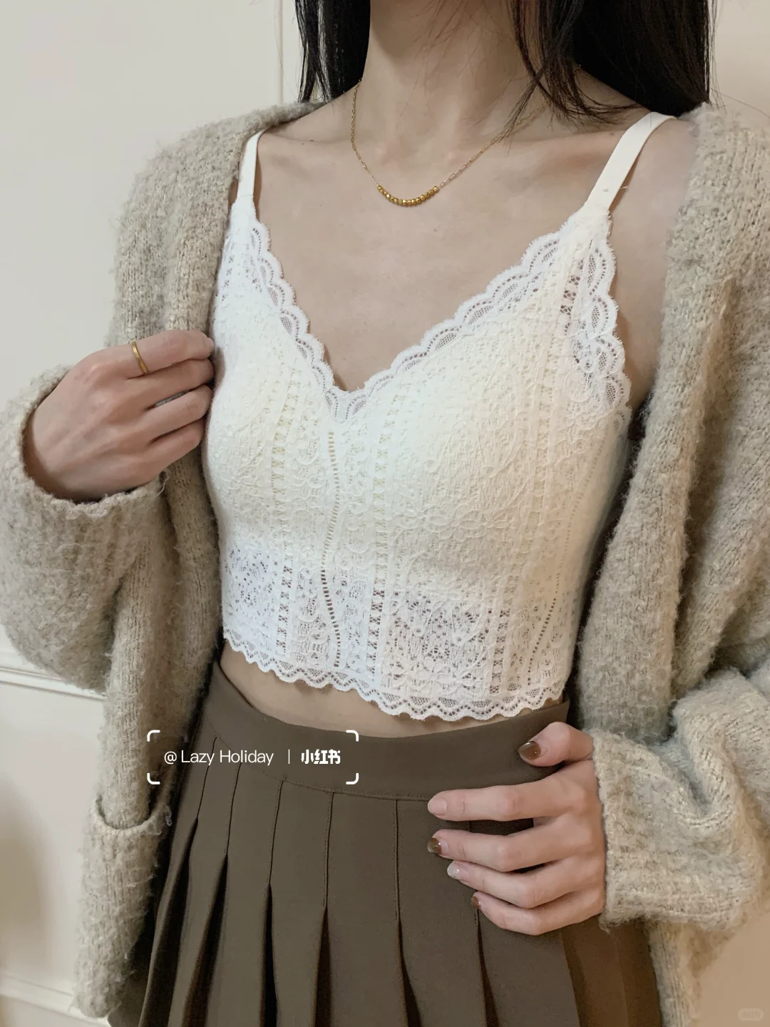 法式蕾丝内搭！又欲又温柔好有氛围感！