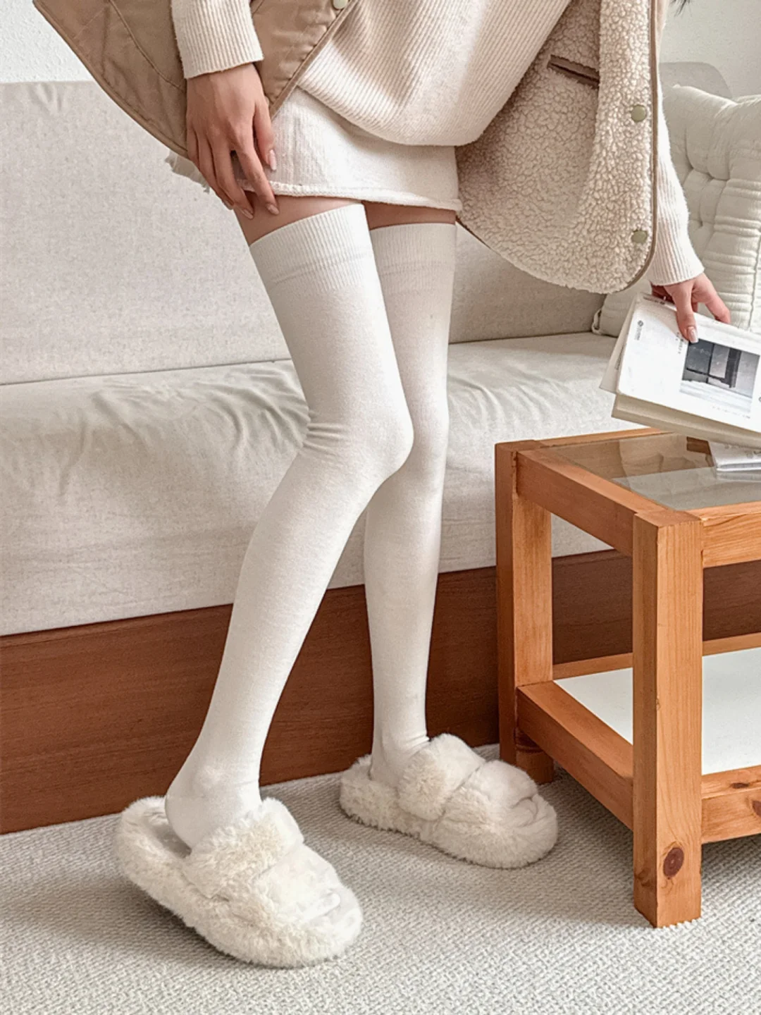 蚕丝羊毛过膝袜～