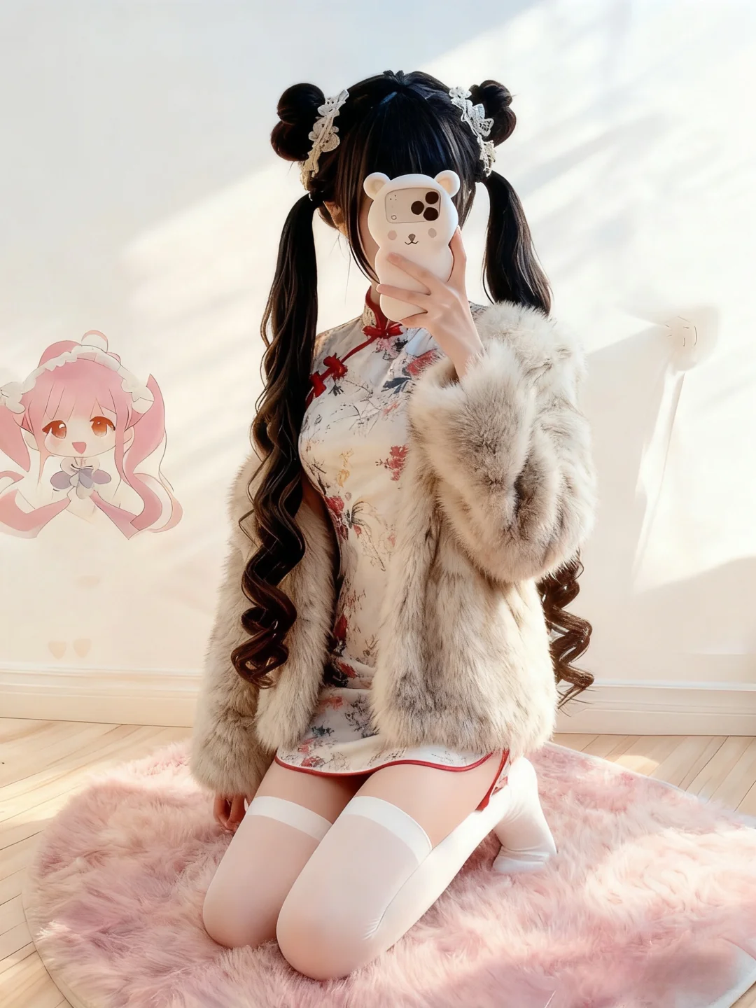 穿上我妈妈的貂毛，即少妇又萝莉简直少萝～