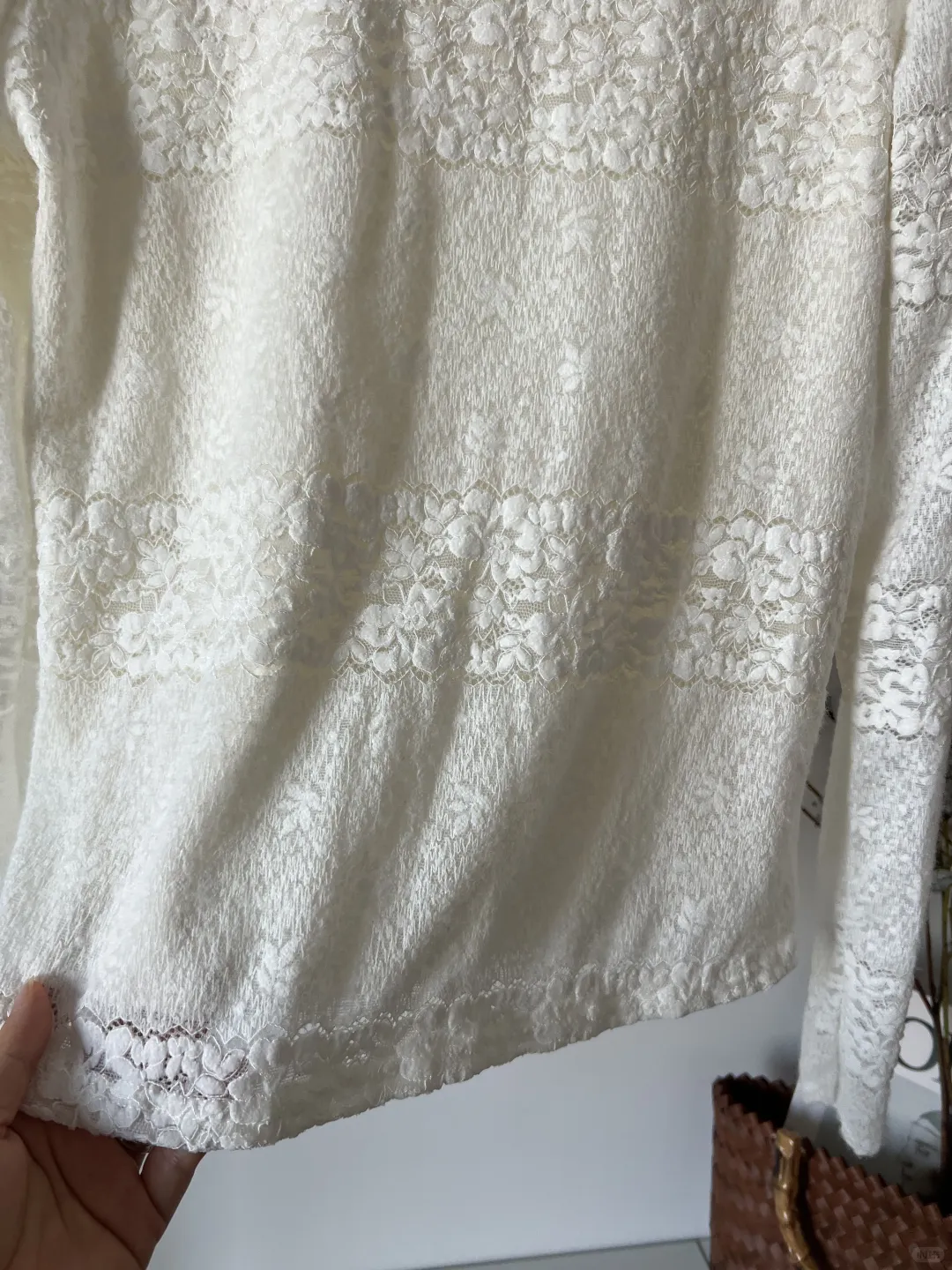 秋冬加绒蕾丝打底衫，又纯又欲~