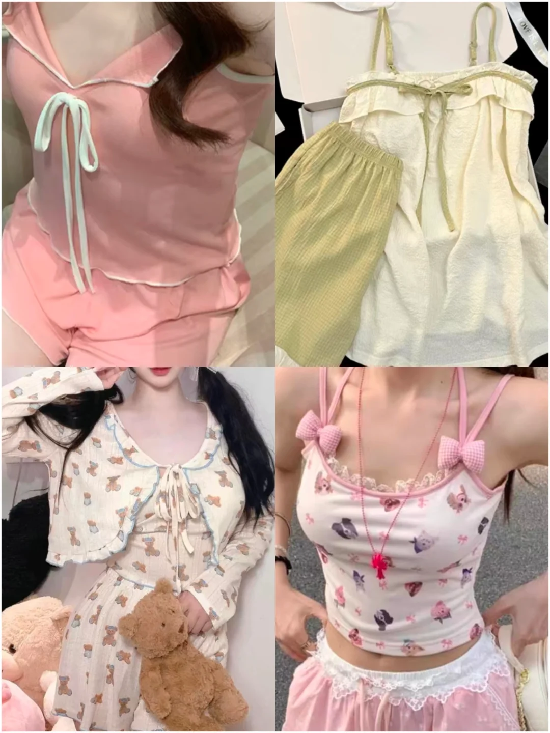 【甜心小吊带】胸垫背心+短裤两件套 ，美爆