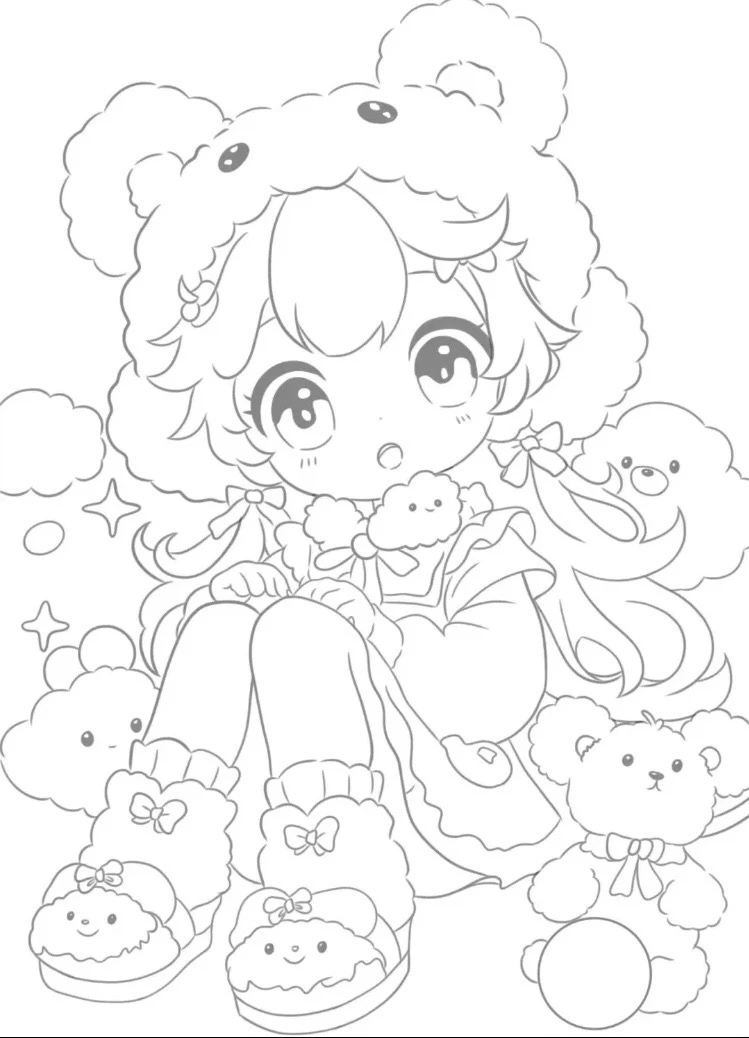 摸鱼线稿｜可爱风勾线🎨