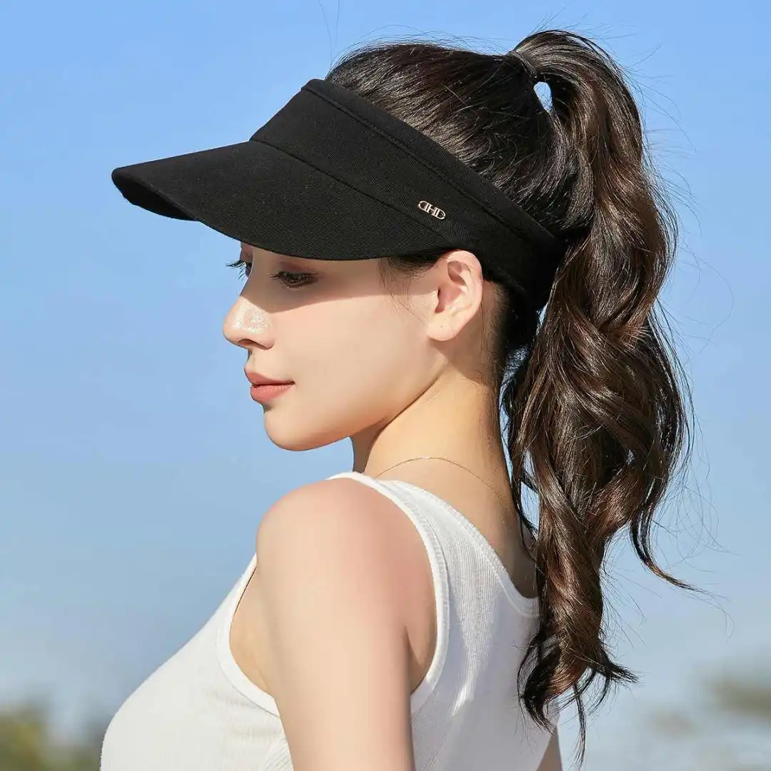 夏季防晒遮阳抗UV女士户外空顶帽遮脸休闲
