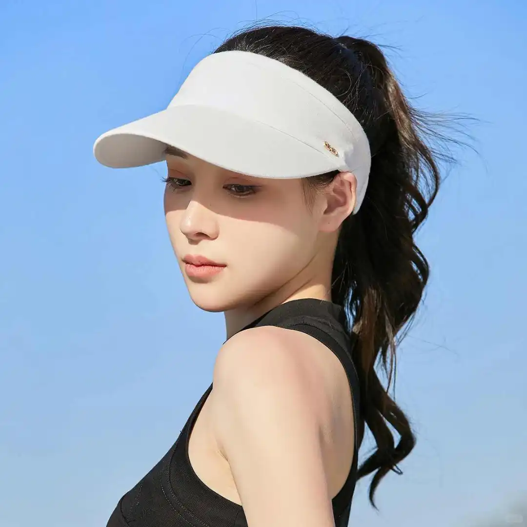 夏季防晒遮阳抗UV女士户外空顶帽遮脸休闲