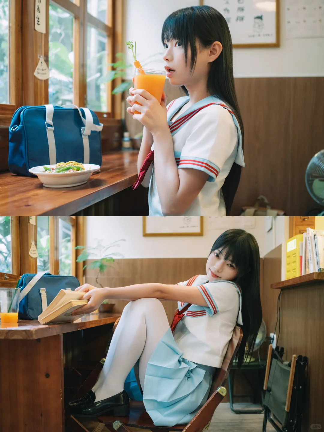 一起在咖啡店复习吧🐰