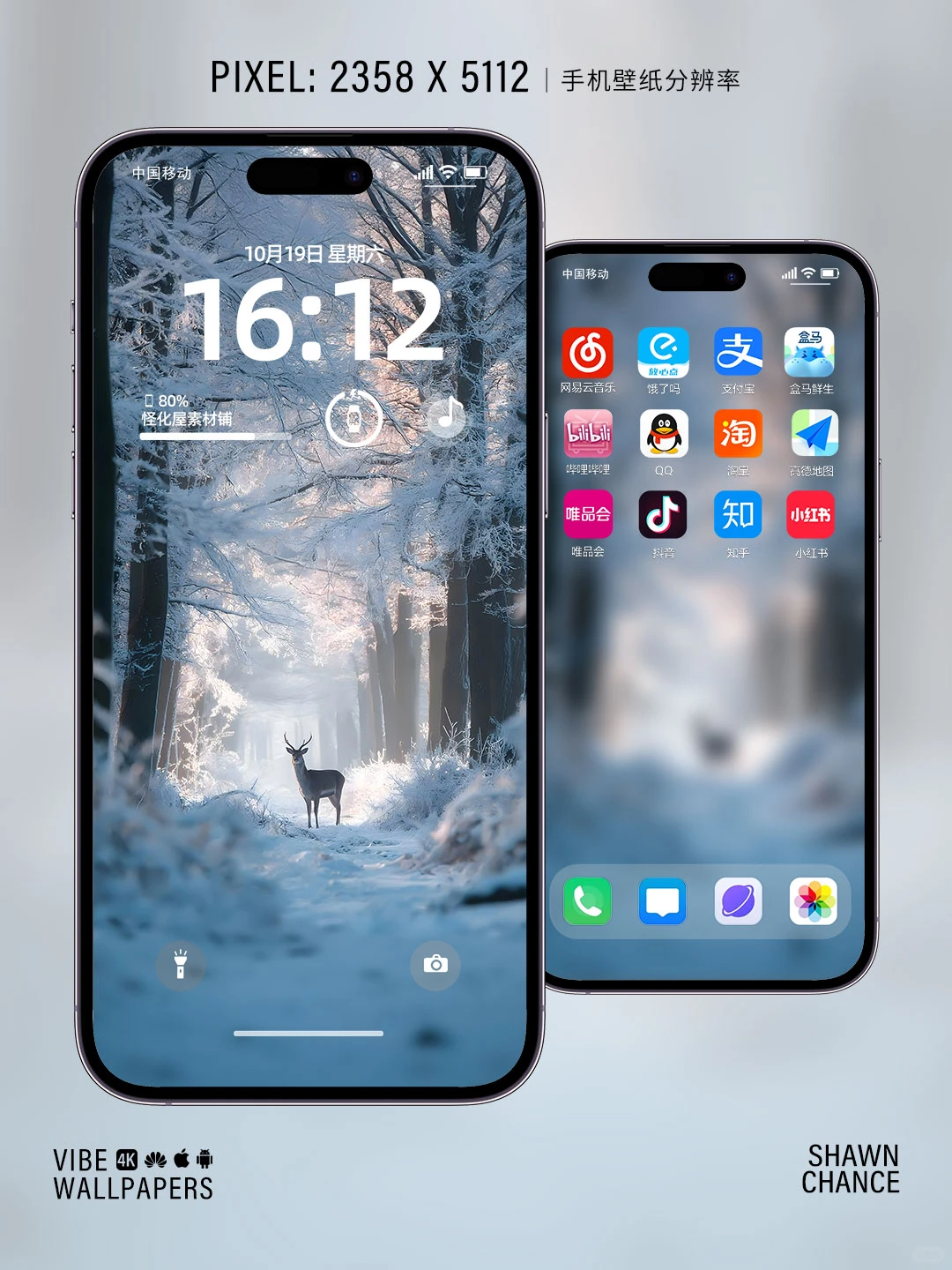 🦌雪林中的鹿，氛围感直接拉满～