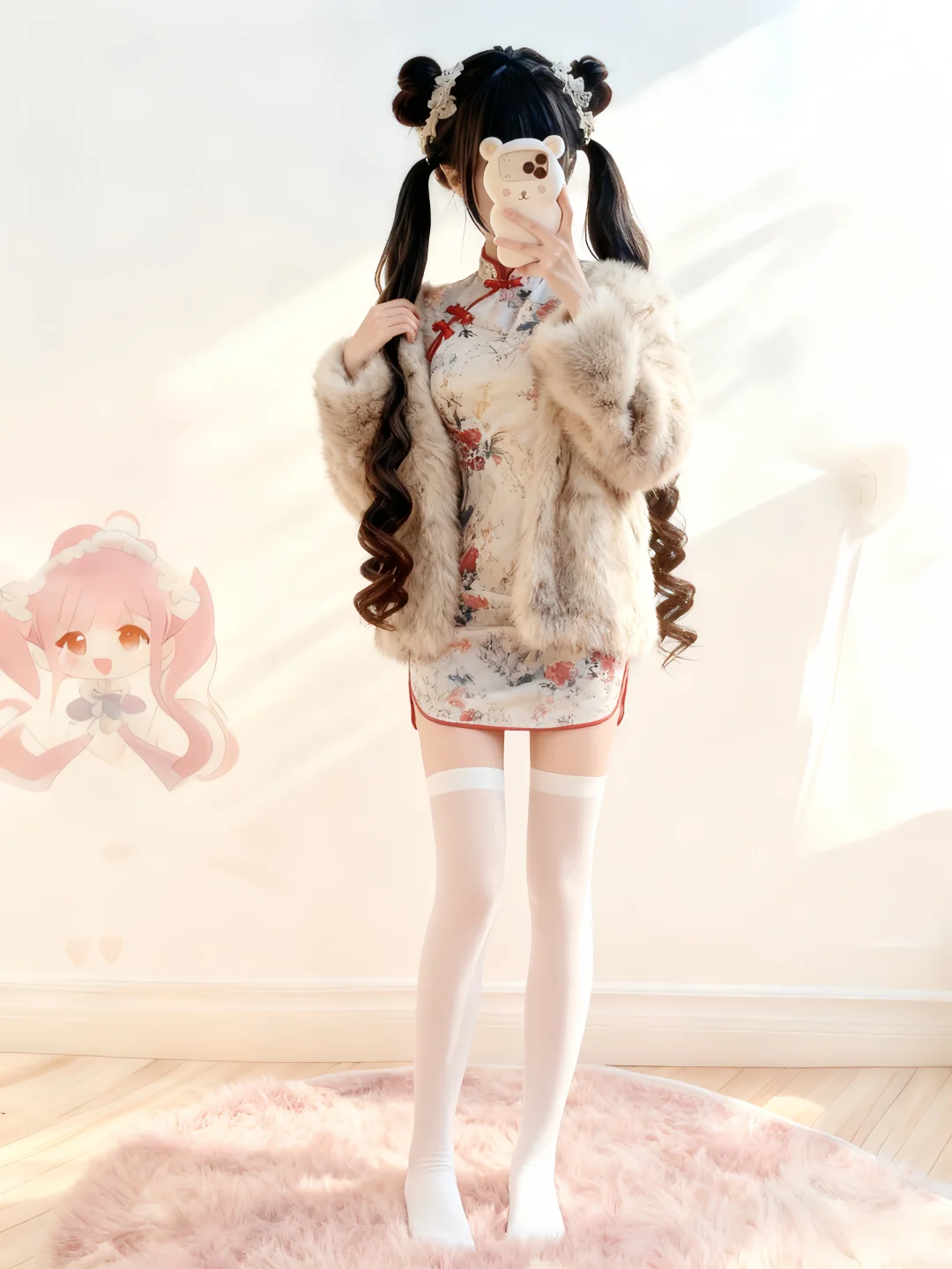 穿上我妈妈的貂毛，即少妇又萝莉简直少萝～