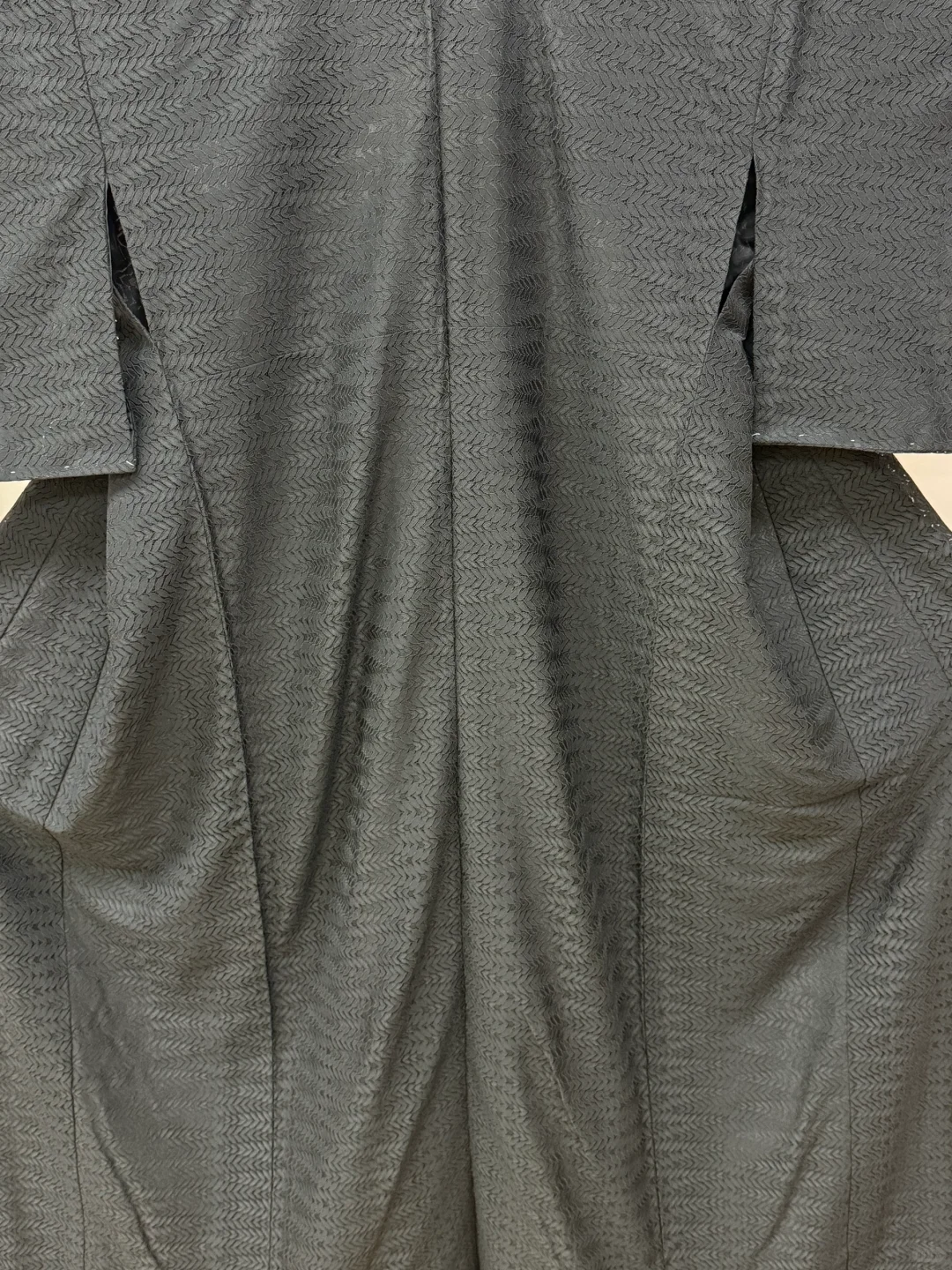 【现货】 纯黑叶纹 蕾丝袷小纹和服