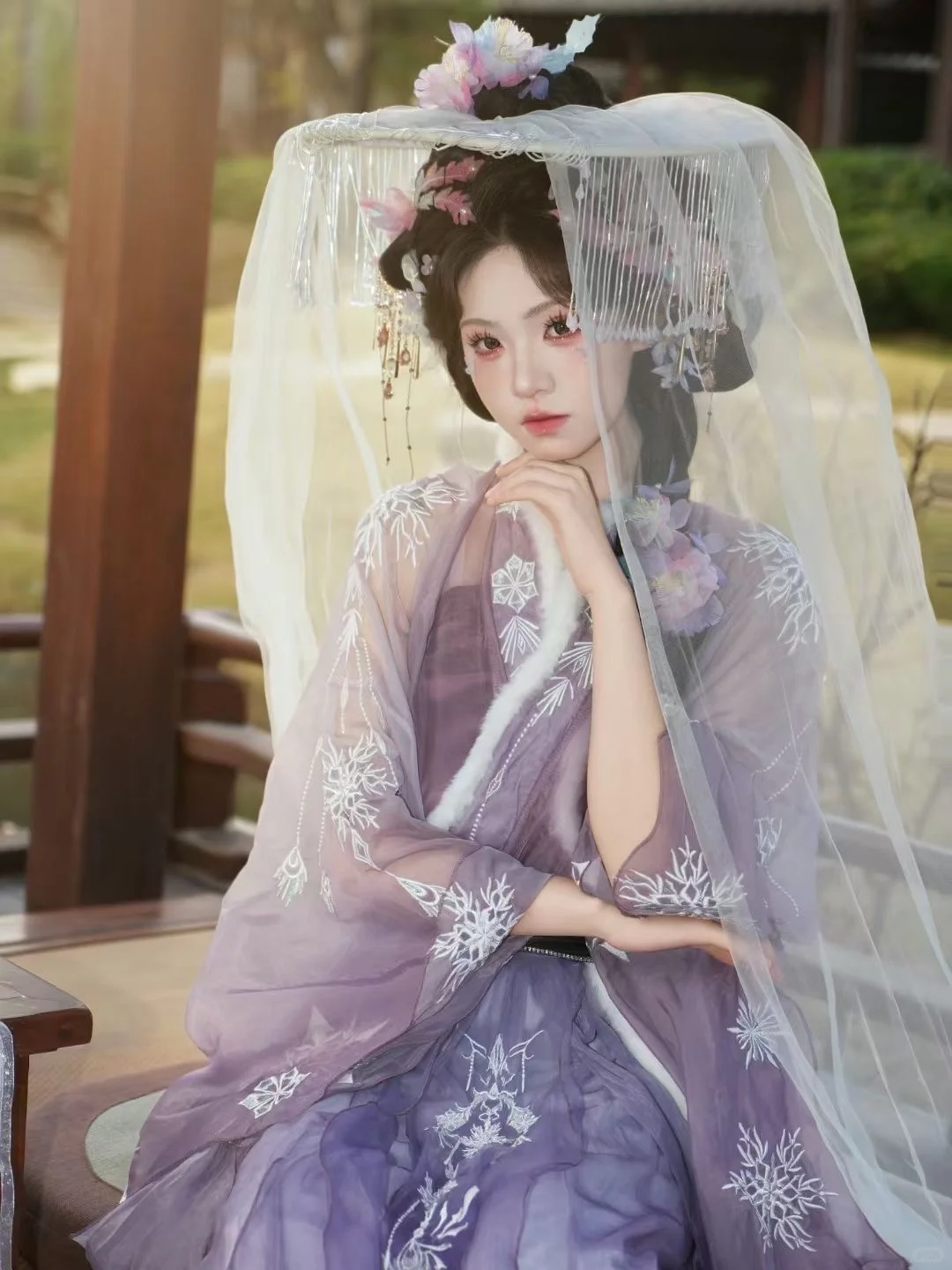 襄阳陪拍｜紫色花神妆造更加迷人