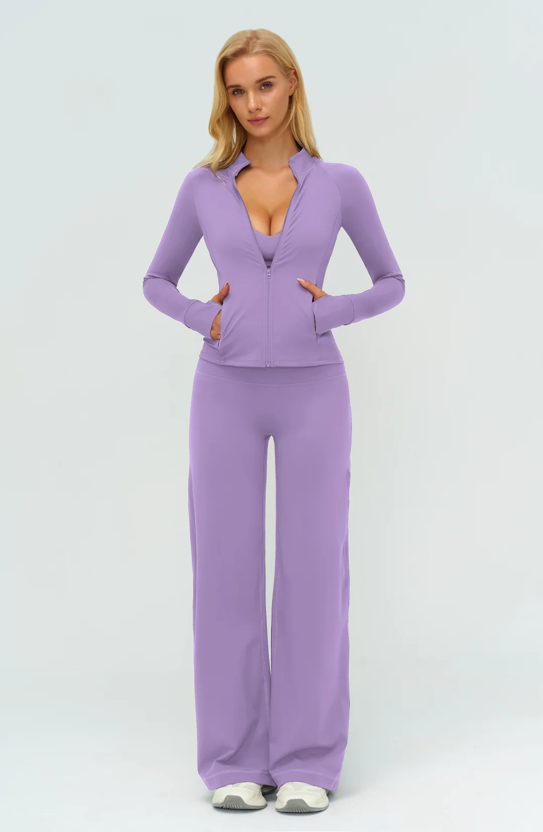 紫调瑜伽服｜慵懒又显瘦的运动穿搭