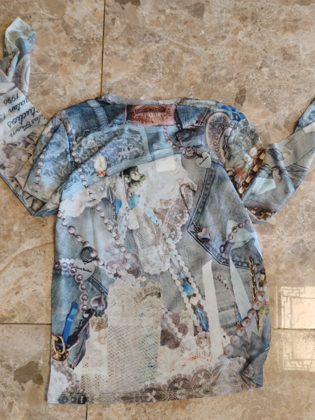 🔥3D蕾丝链条印花打底衫｜高级感叠穿神器