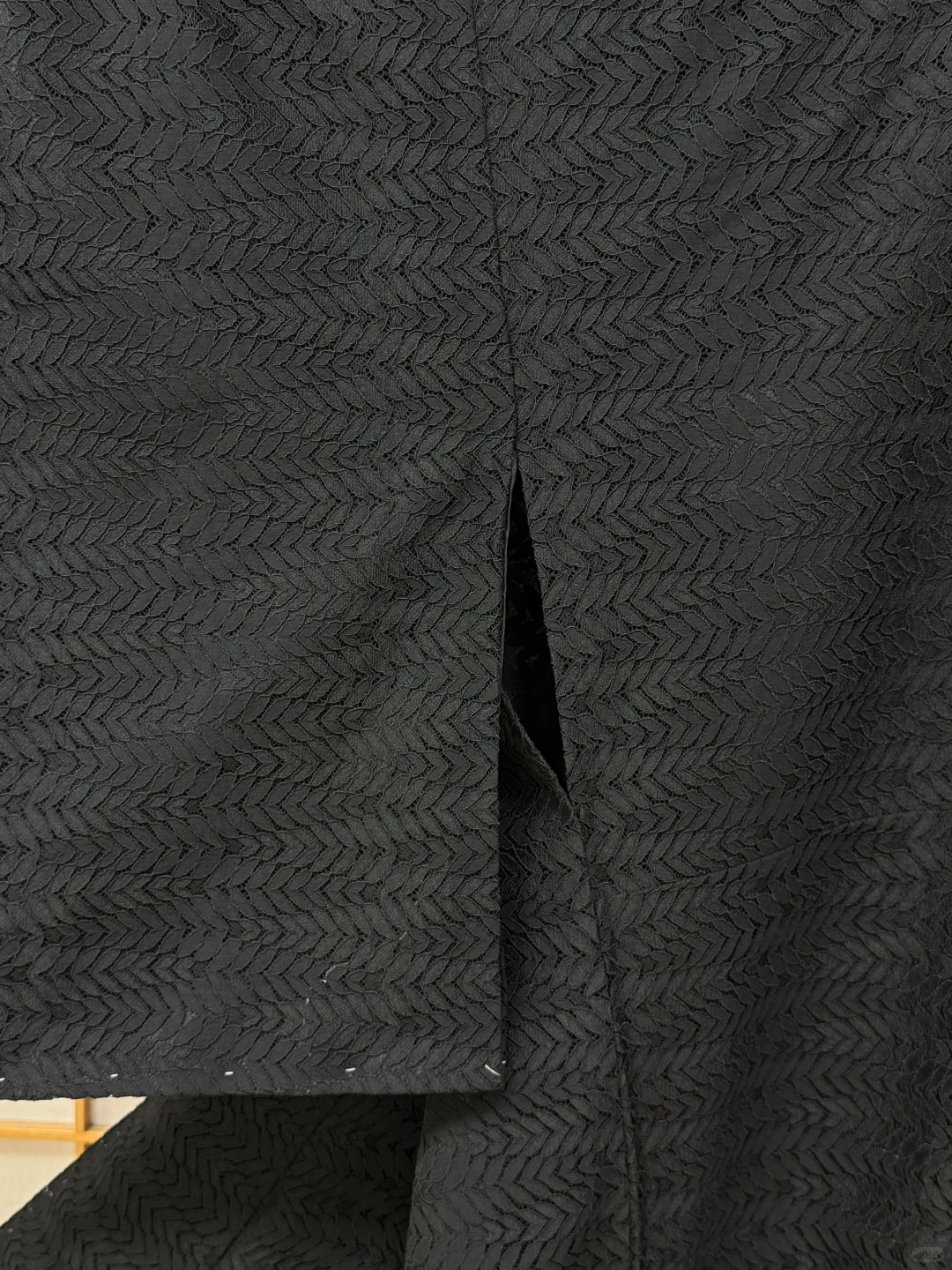 【现货】 纯黑叶纹 蕾丝袷小纹和服