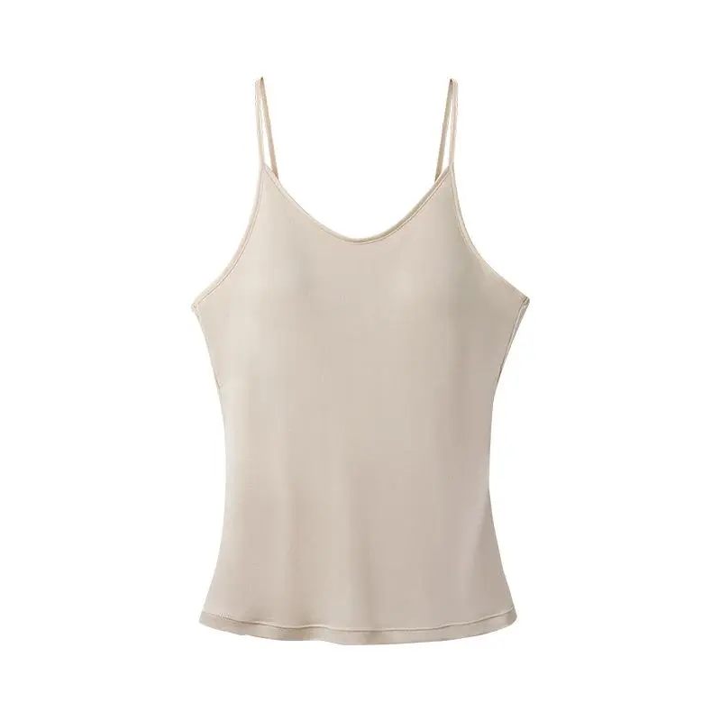 白色真丝吊带背心，夏日必备小性感❄️