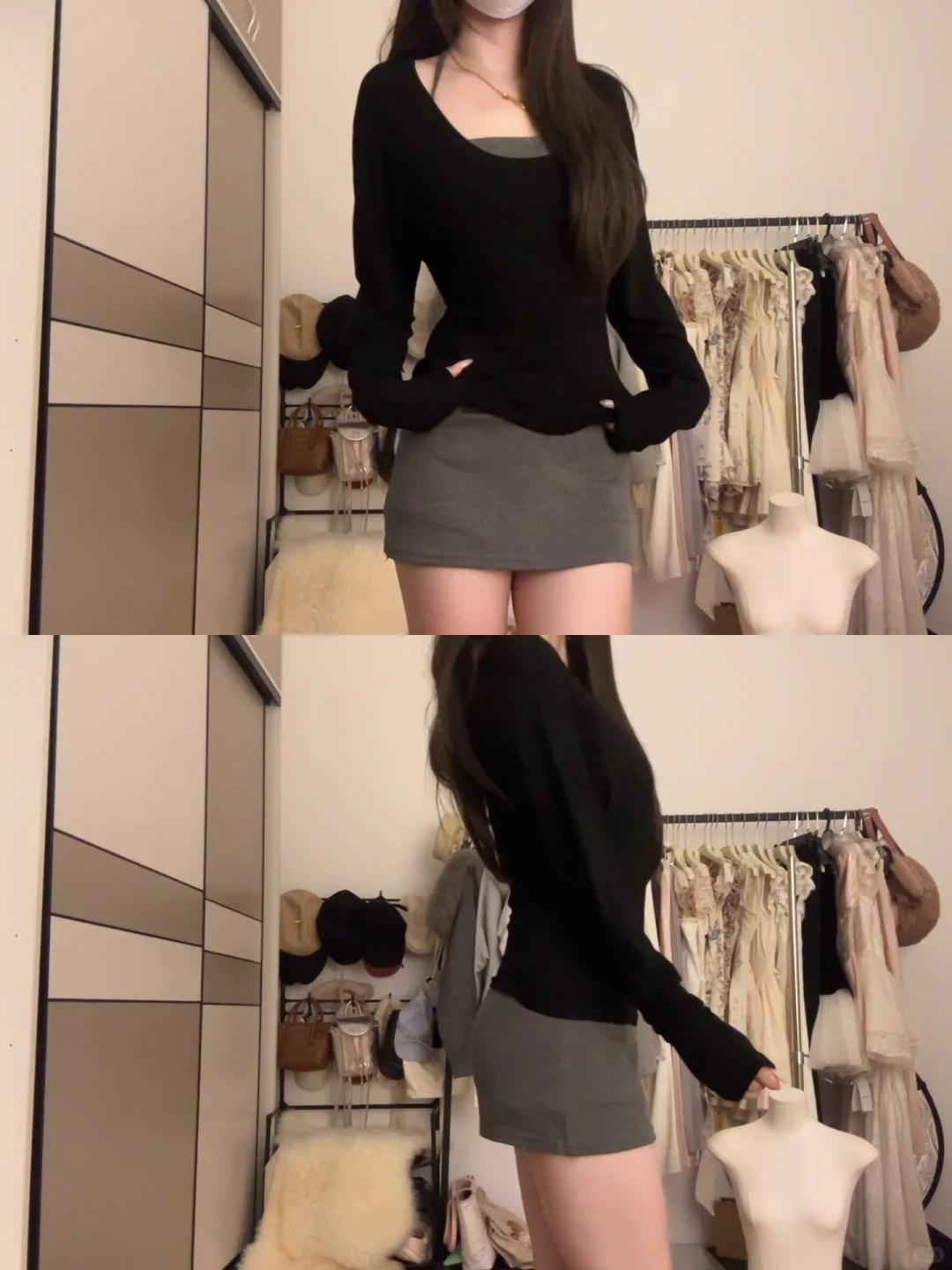 我的早秋穿搭~天丝罩衫➕包臀裙~两色现现