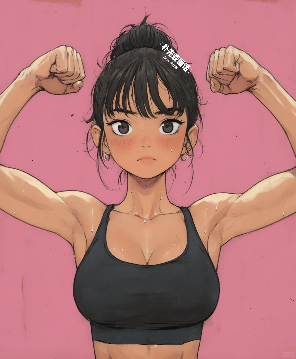 健身女孩头像·力量感女生今天练了！