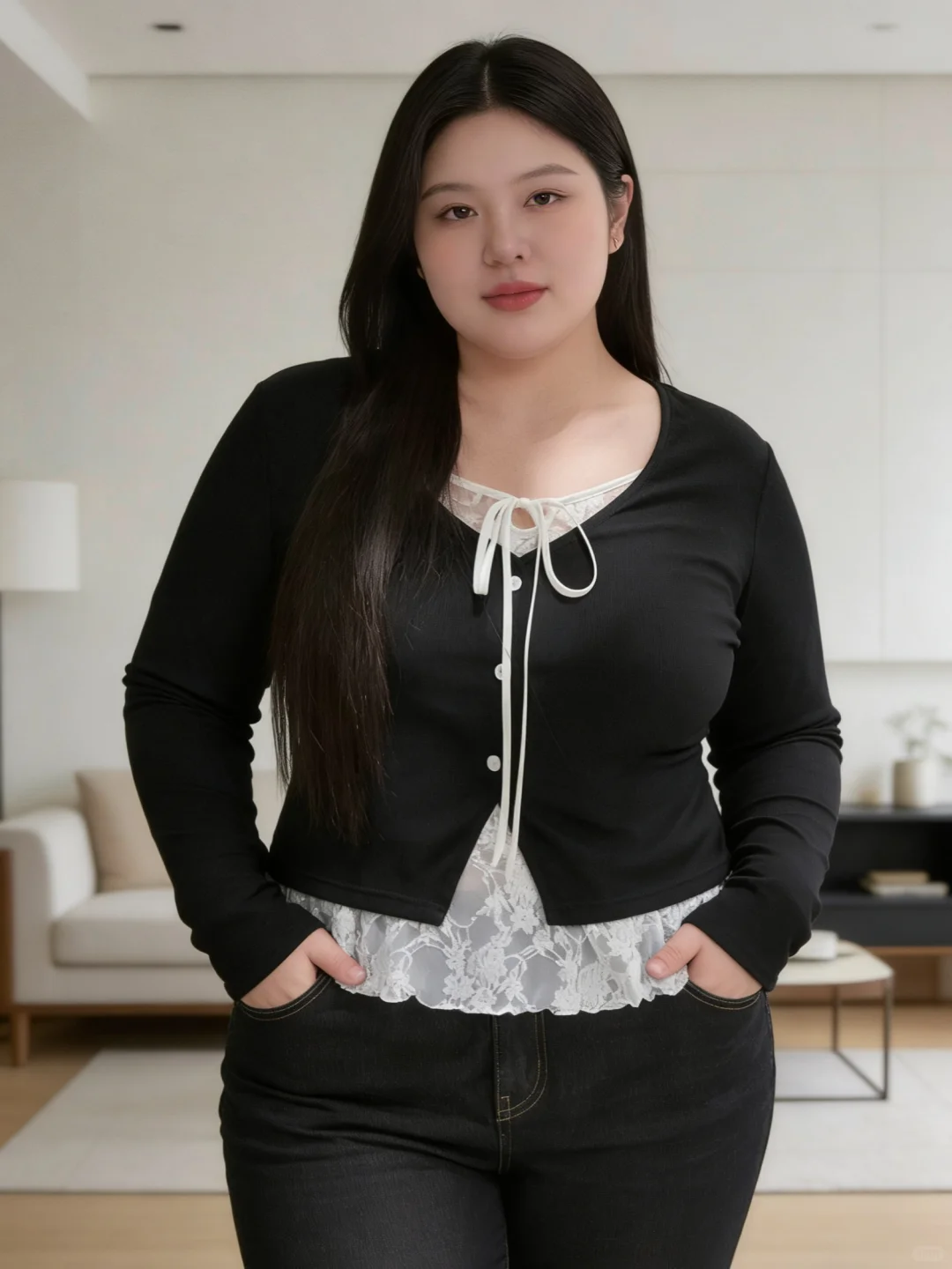 微胖秋冬｜黑白蕾丝叠穿显瘦又撩人✨