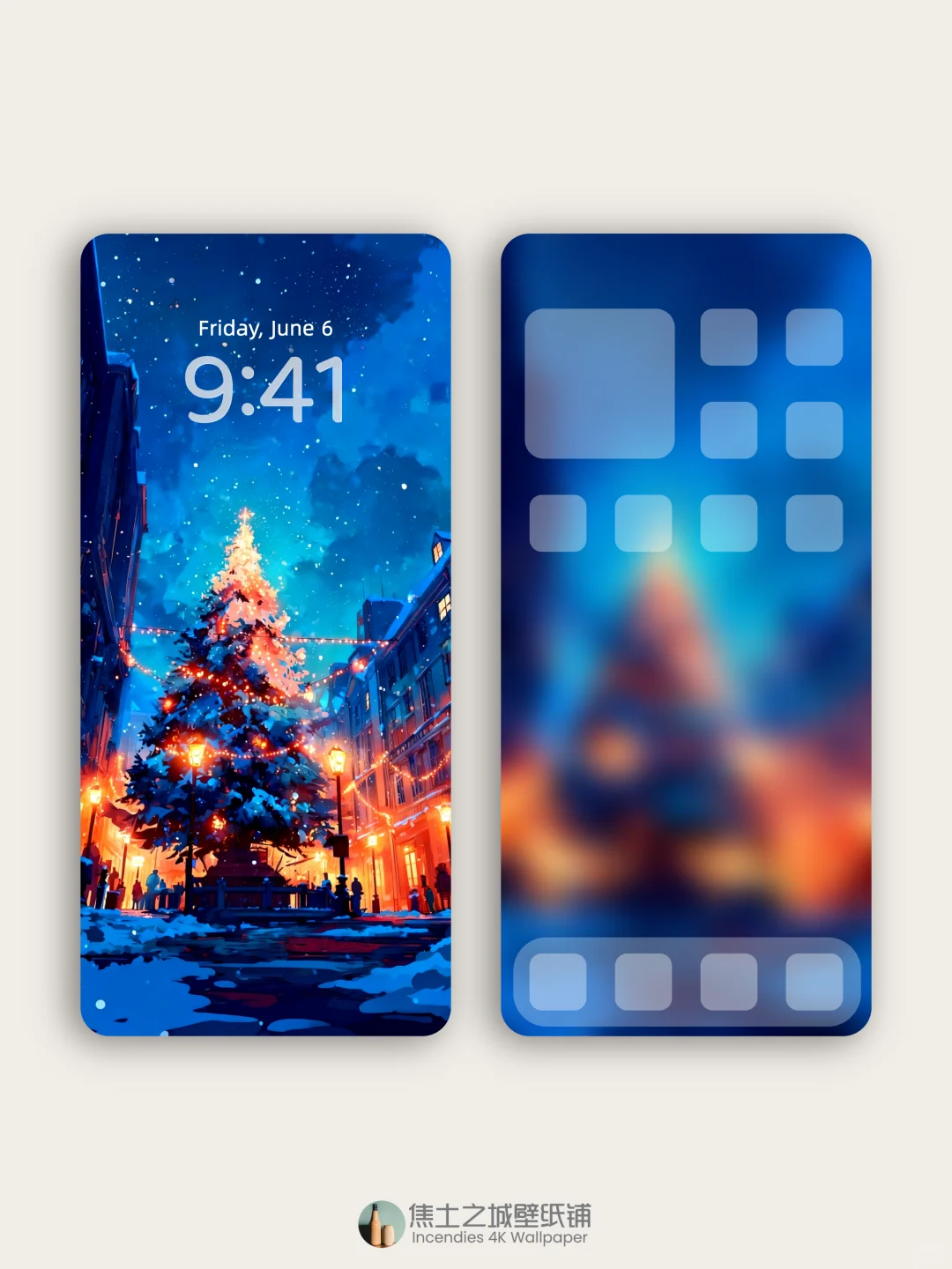 壁纸 | 雪夜的圣诞，有暖灯亮起