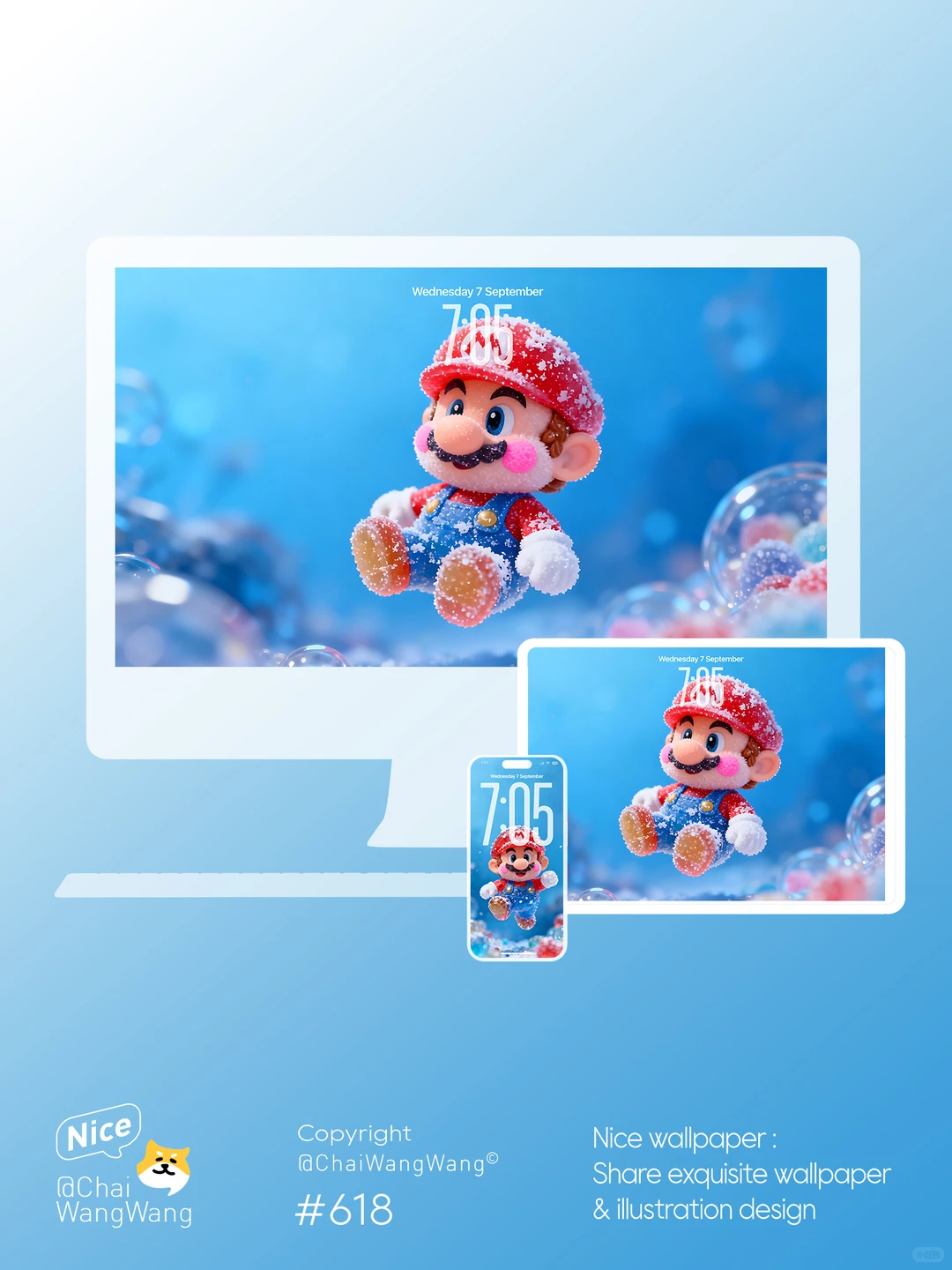 马里奥透明fufu软糖来啦丨手机壁纸#618