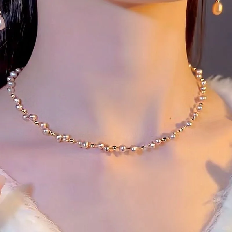 真的会被珍珠项链闪到‼️