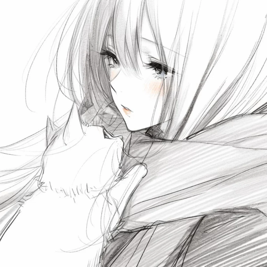 素描线稿头像呀