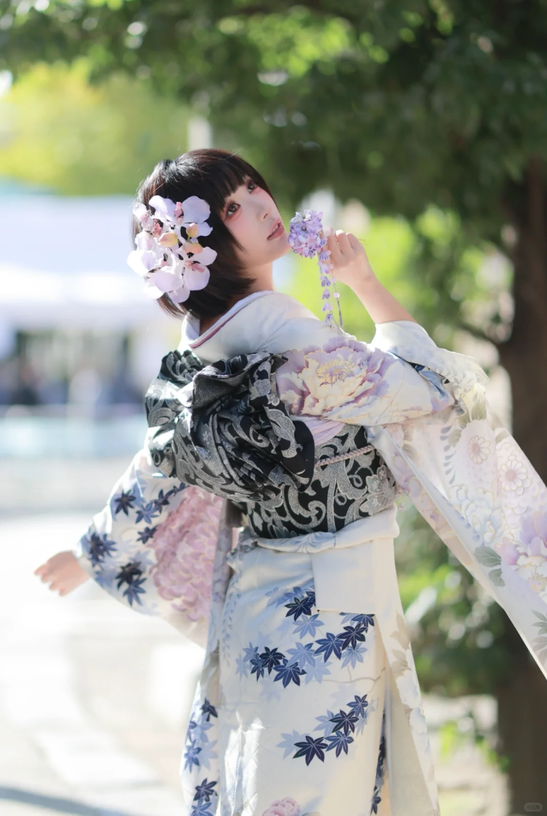 天呐‼️动漫人物走进现实啦💜｜紫藤萝振袖