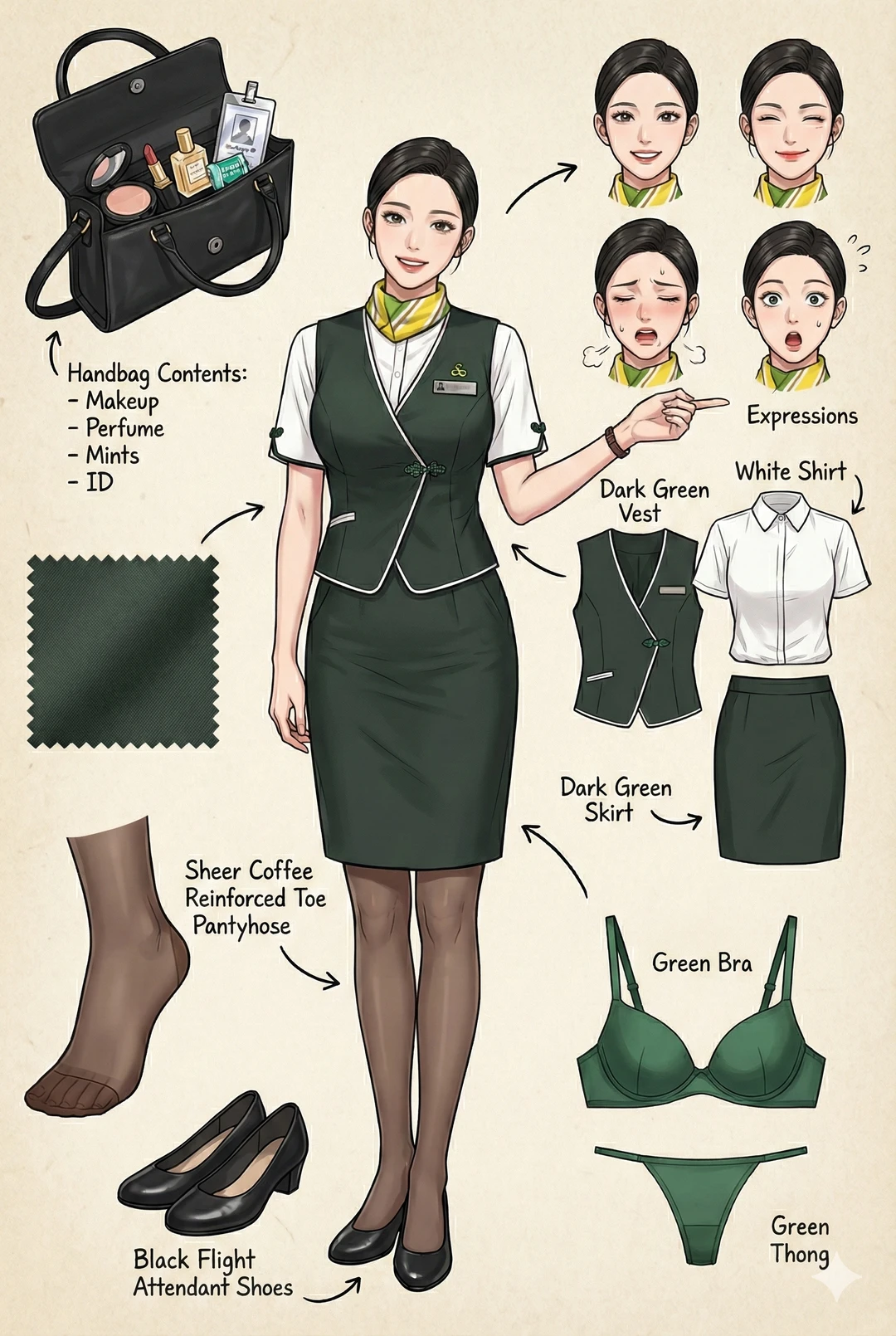 AI十四款空姐制服合集！Gemini Nano制服美学