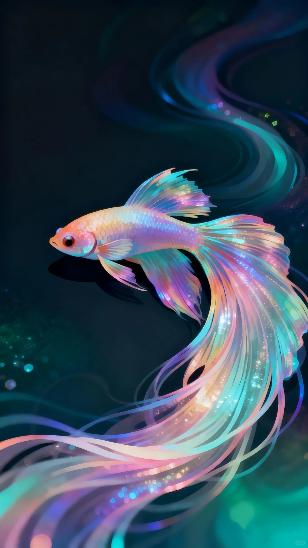 星夜游鱼，坠入银河，壁纸分享