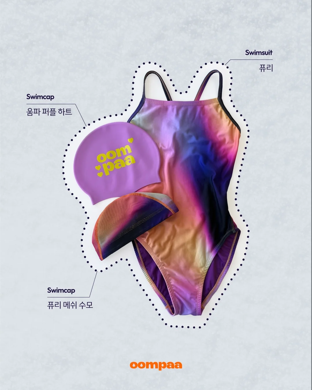 OOMPAA 新款双层深海.夕阳. 紫油彩泳衣