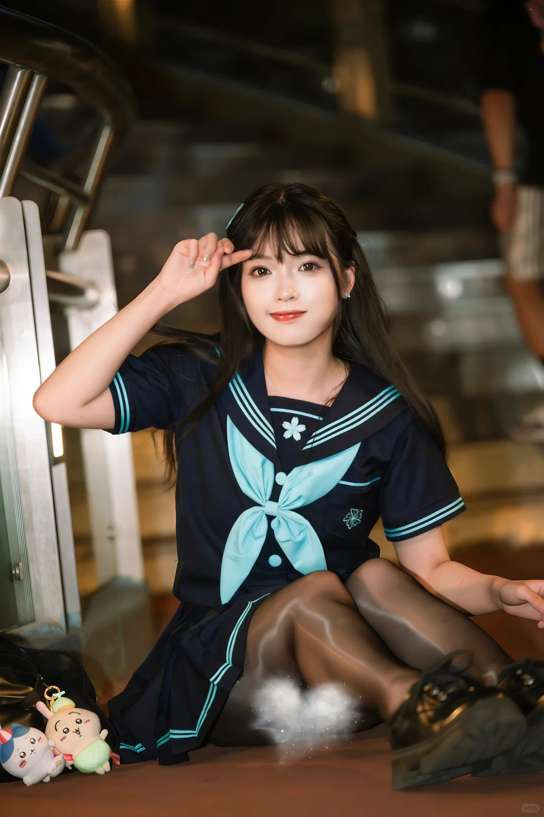 🌉JK水手服夜拍天桥｜出片全攻略