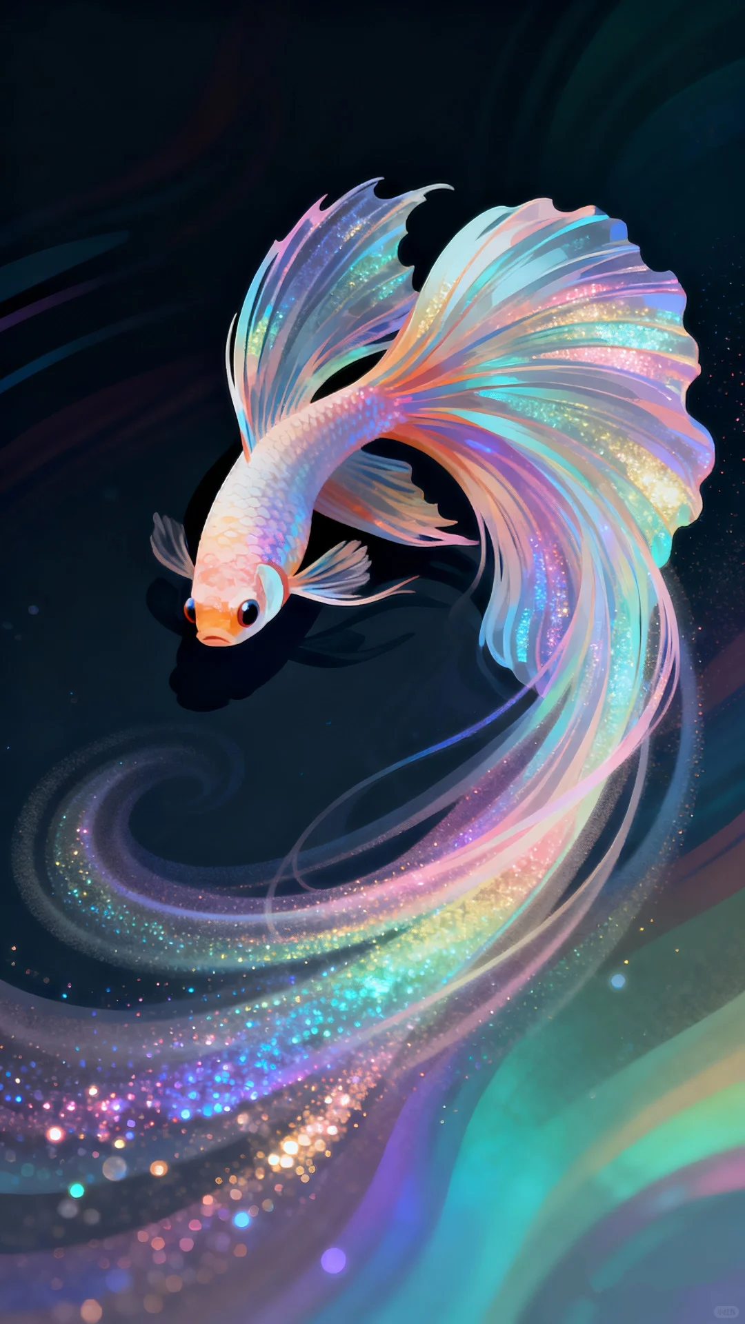 星夜游鱼，坠入银河，壁纸分享